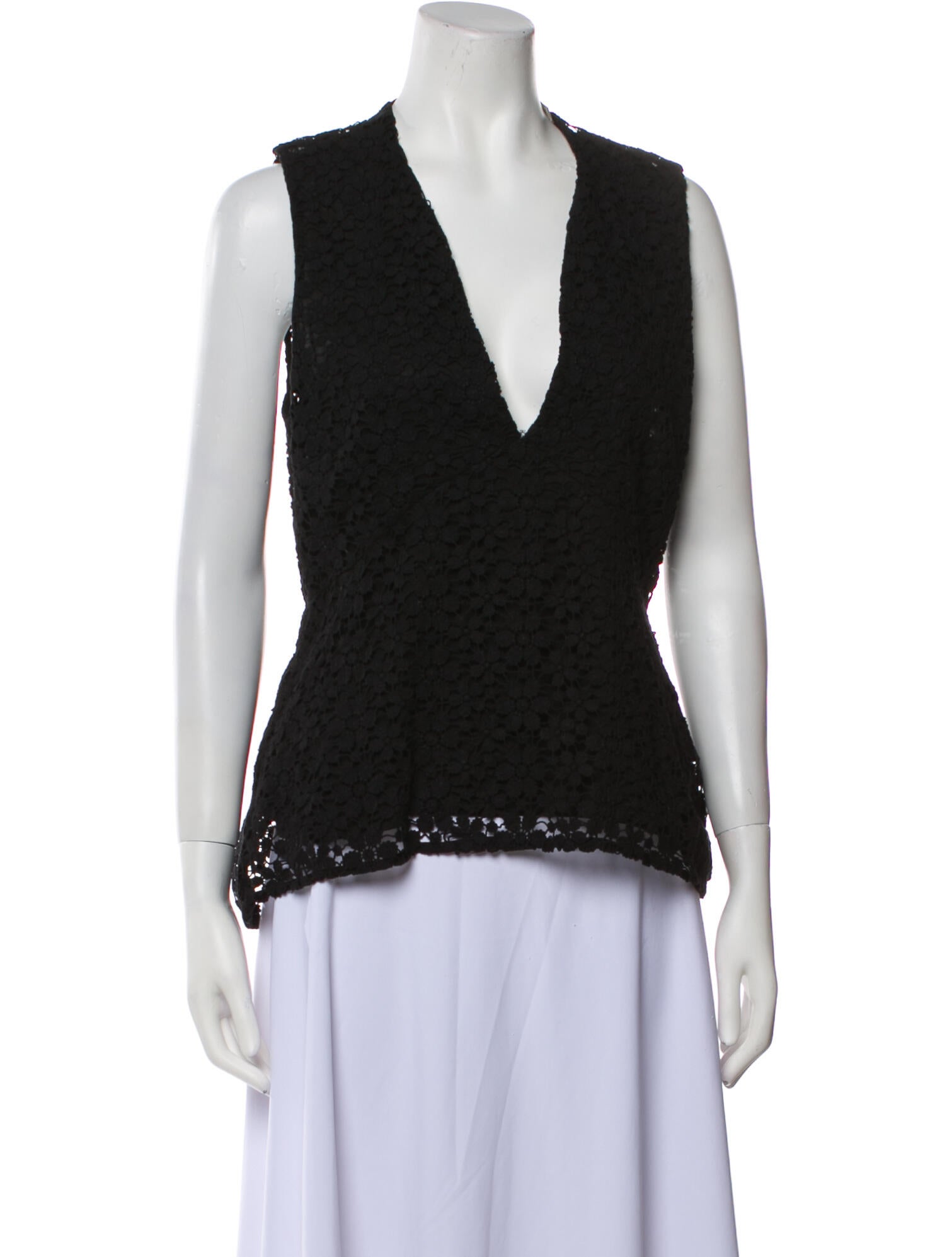 A.L.C. Crochet Plunge Neckline Top