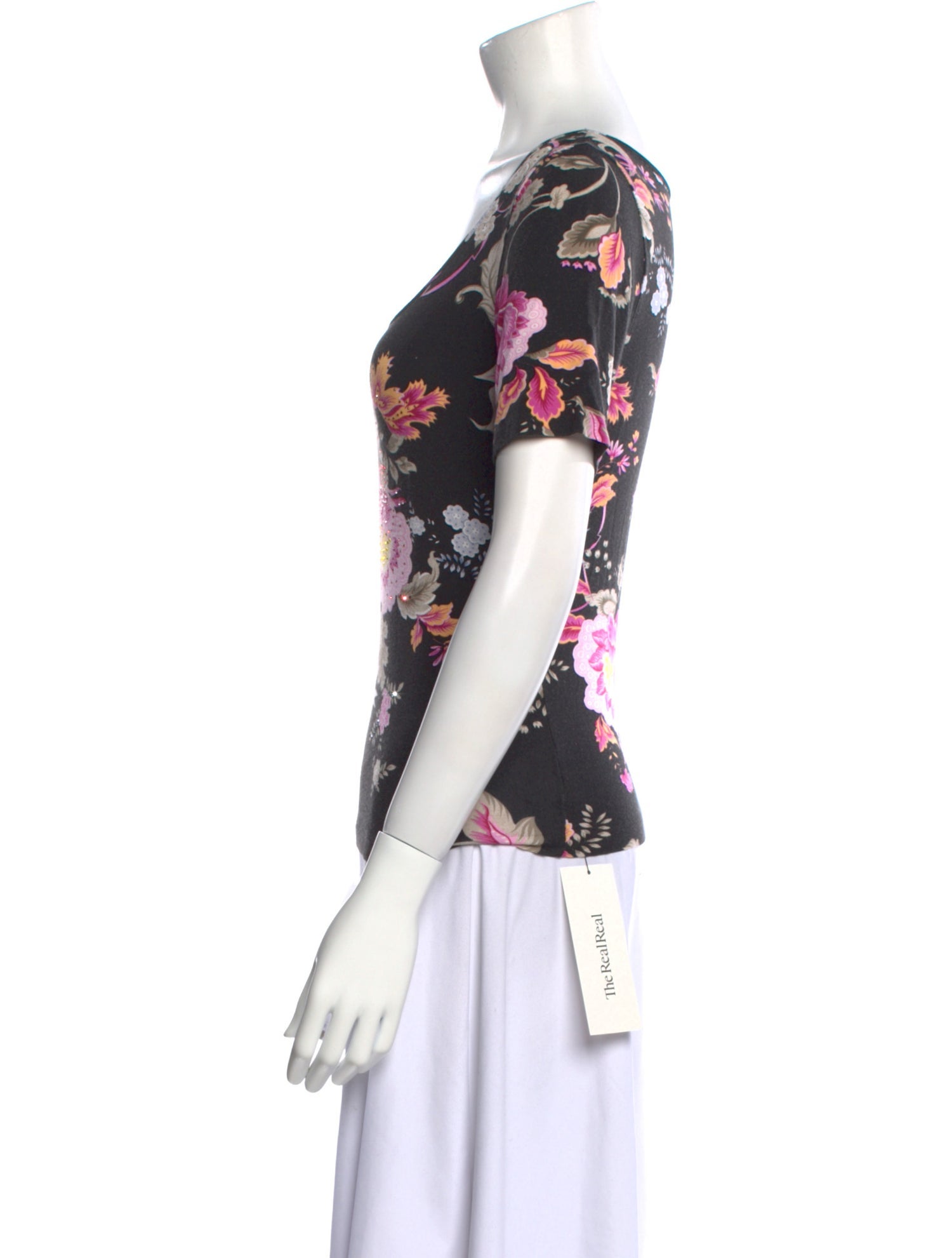 A.L.C. Floral Print Scoop Neck T-Shirt