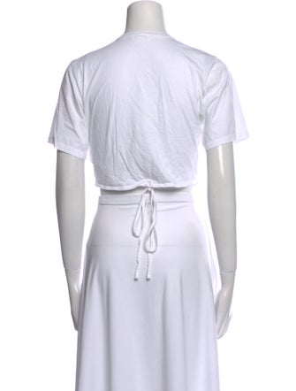 A.L.C. Crew Neck Short Sleeve Crop Top