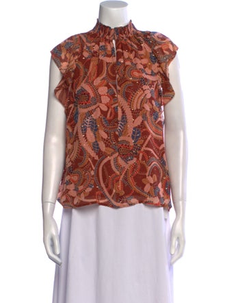 A.L.C. Silk Printed Blouse