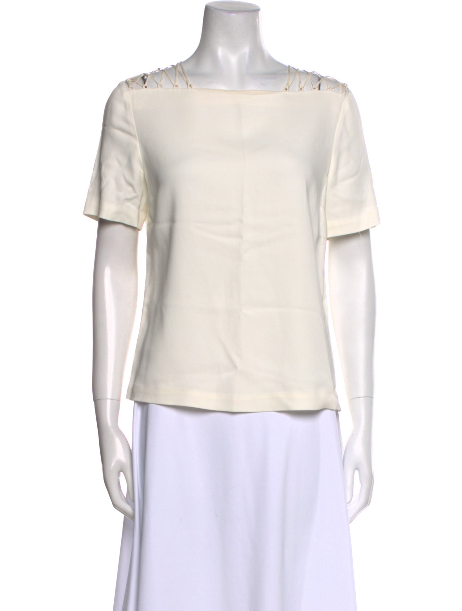 A.L.C. Bateau Neckline Short Sleeve T-Shirt