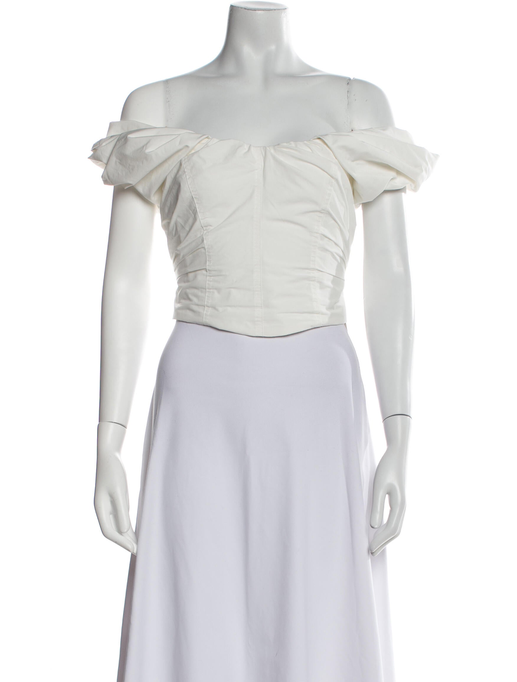 A.L.C. Off-The-Shoulder Short Sleeve Crop Top