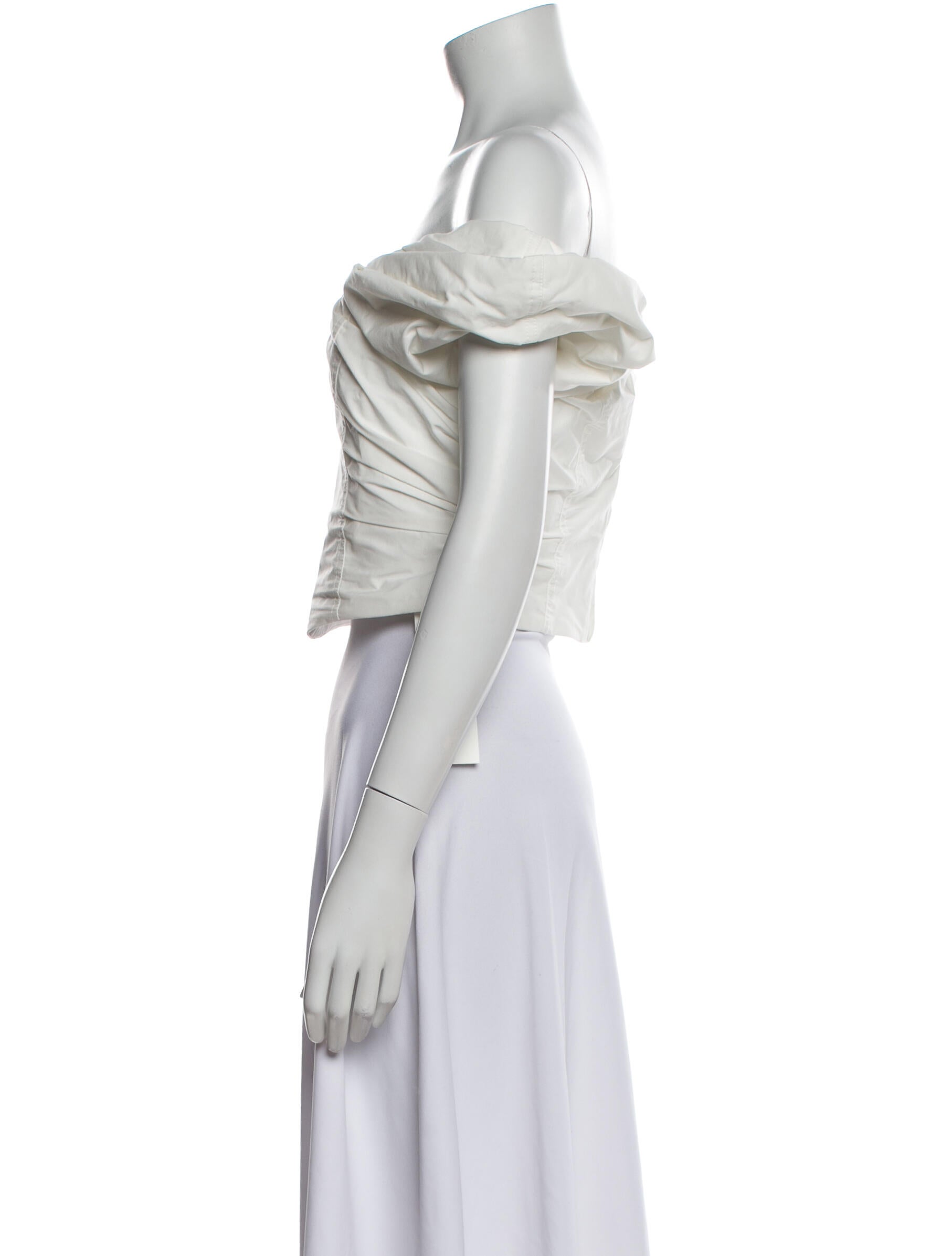 A.L.C. Off-The-Shoulder Short Sleeve Crop Top