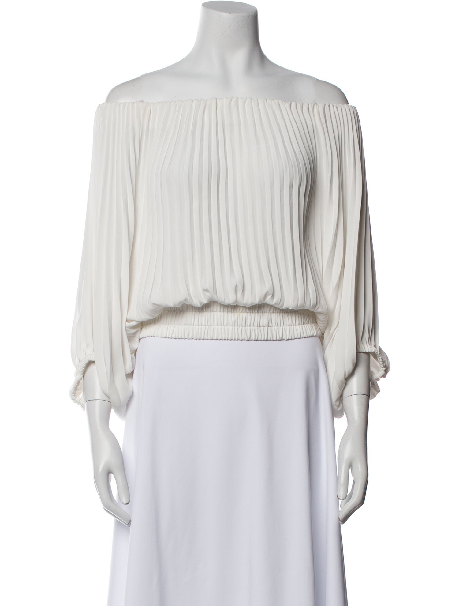 A.L.C. Off-The-Shoulder Three-Quarter Sleeve Crop Top