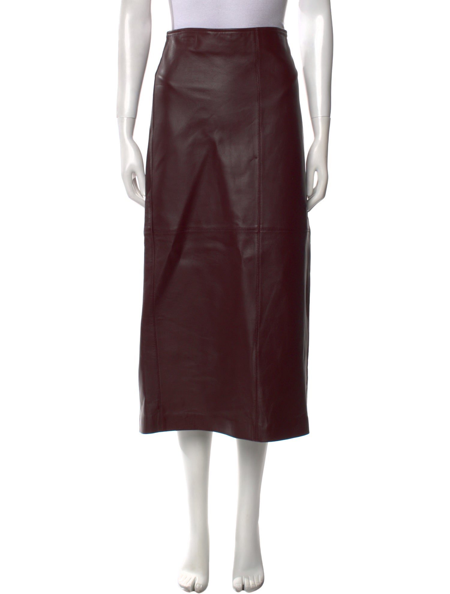 A.L.C. Lamb Leather Midi Length Skirt