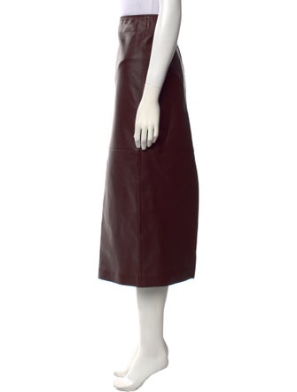 A.L.C. Lamb Leather Midi Length Skirt