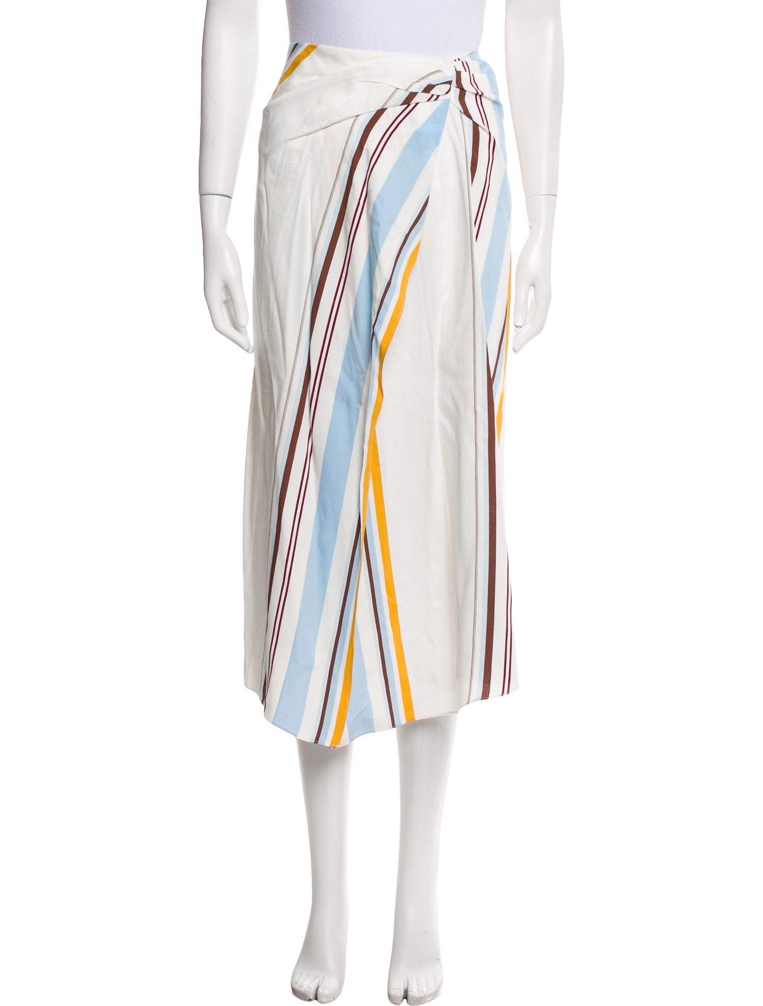 A.L.C. Striped Midi Length Skirt