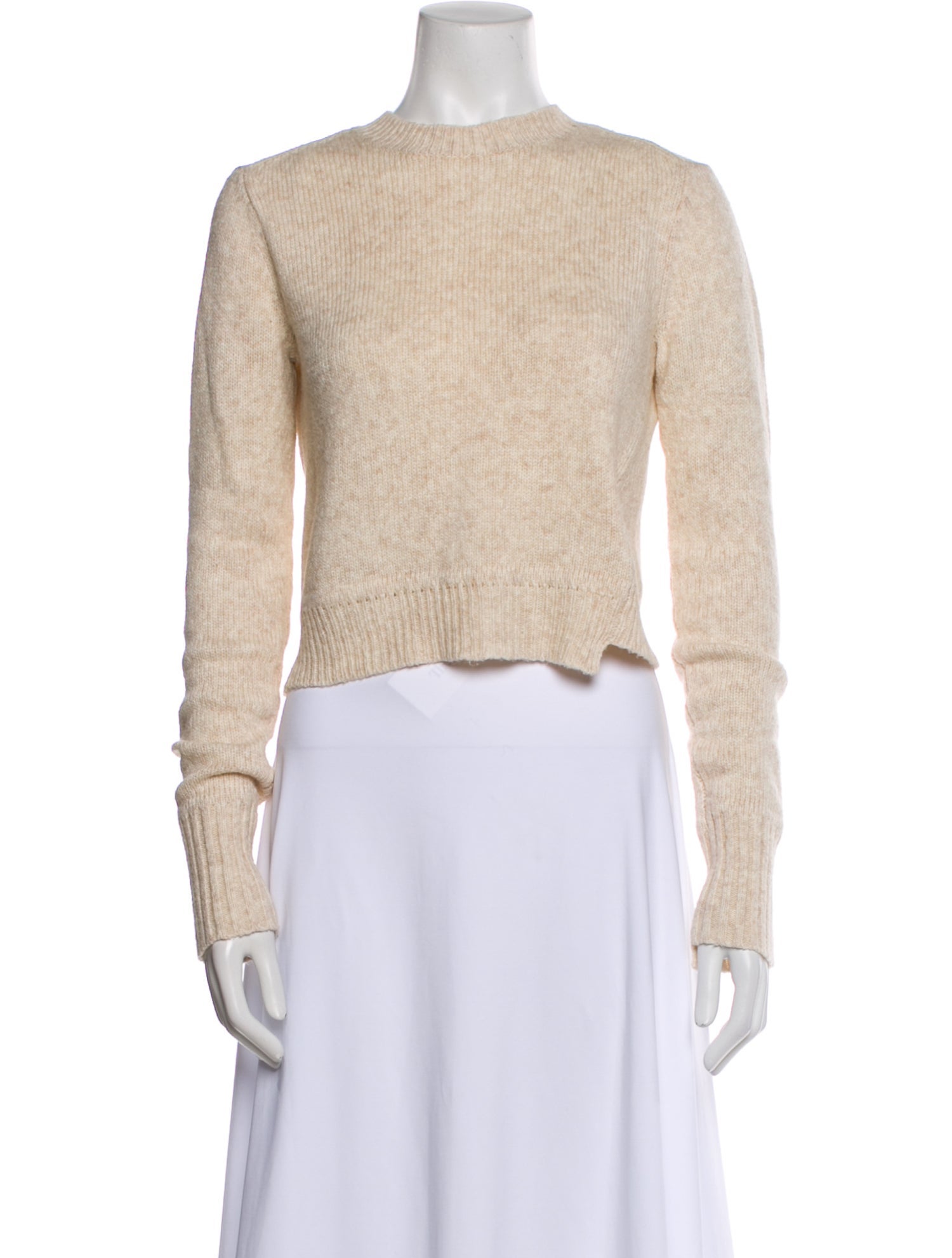 A.L.C. Crew Neck Long Sleeve Crop Top