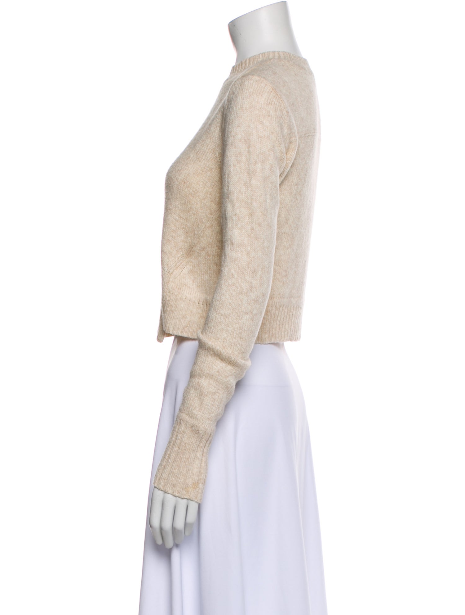 A.L.C. Crew Neck Long Sleeve Crop Top