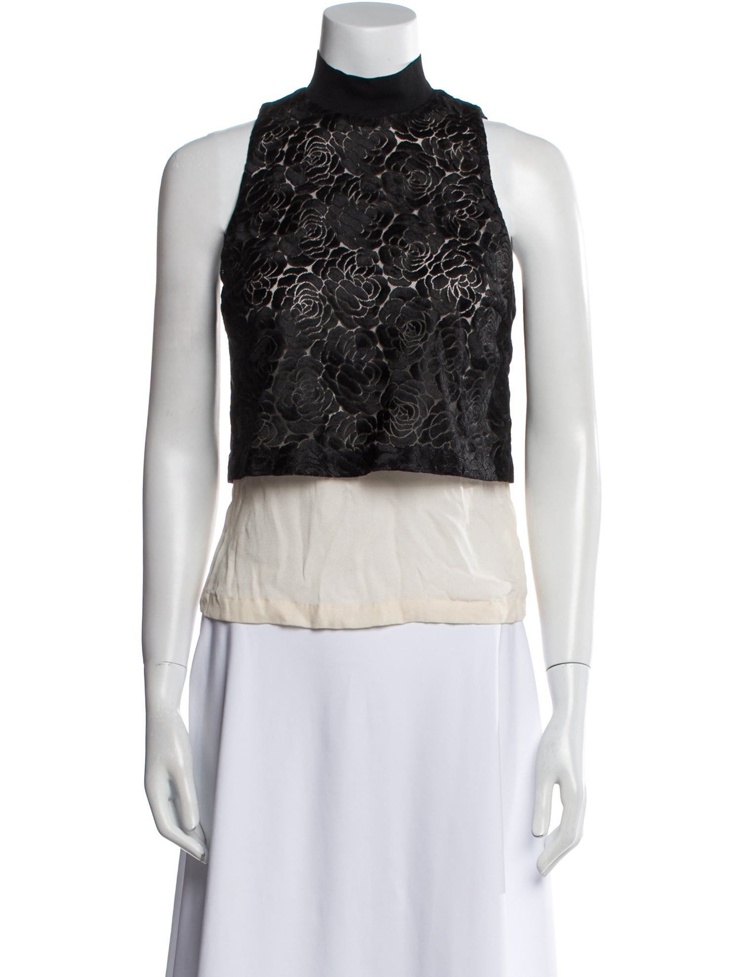 A.L.C. Mock Neck Sleeveless Crop Top