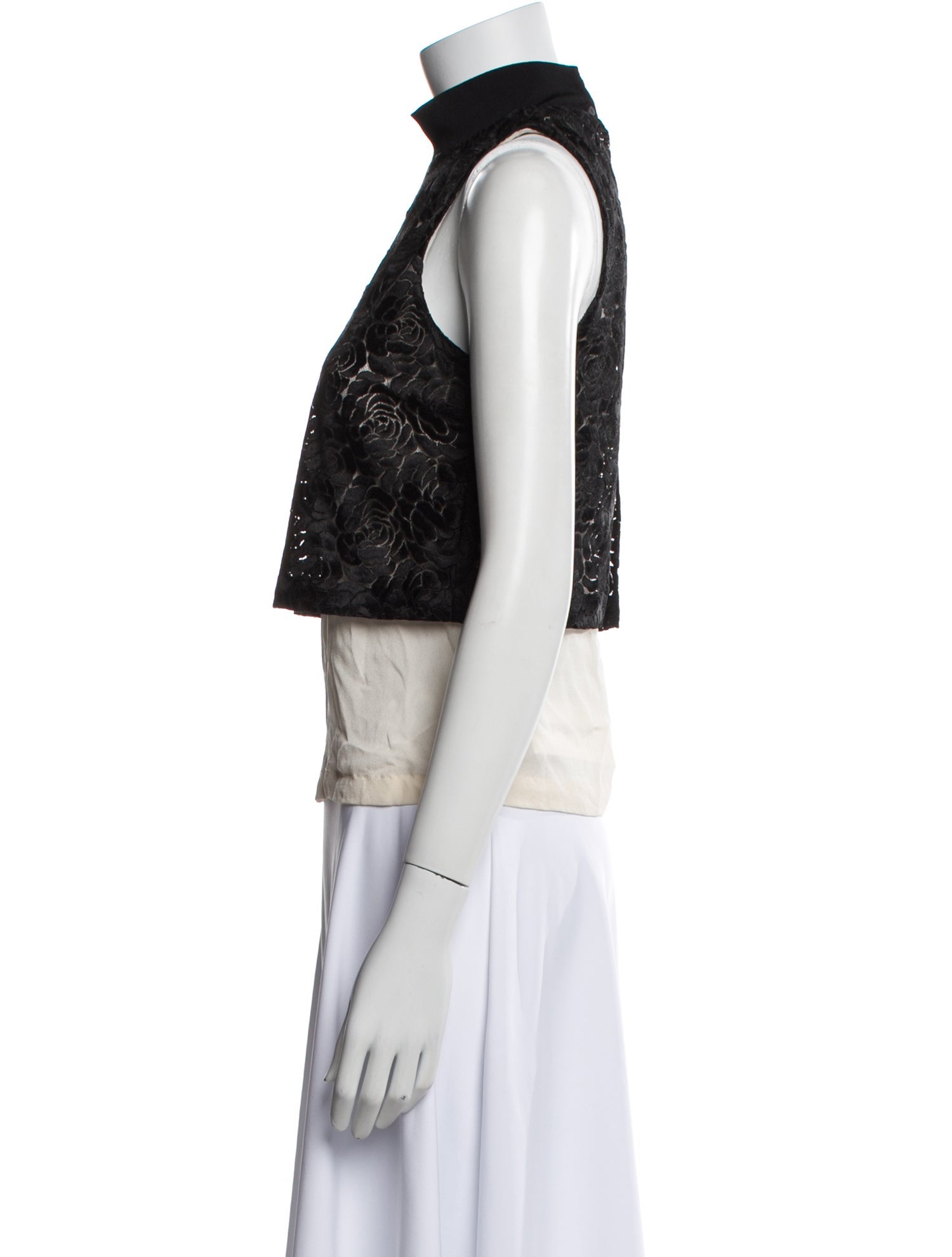 A.L.C. Mock Neck Sleeveless Crop Top