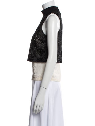 A.L.C. Mock Neck Sleeveless Crop Top
