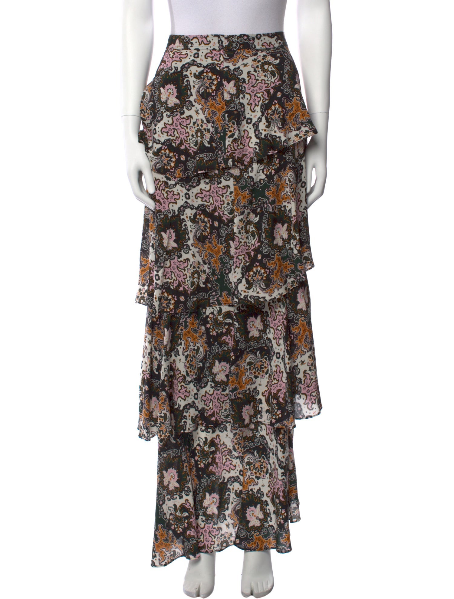 A.L.C. Silk Midi Length Skirt