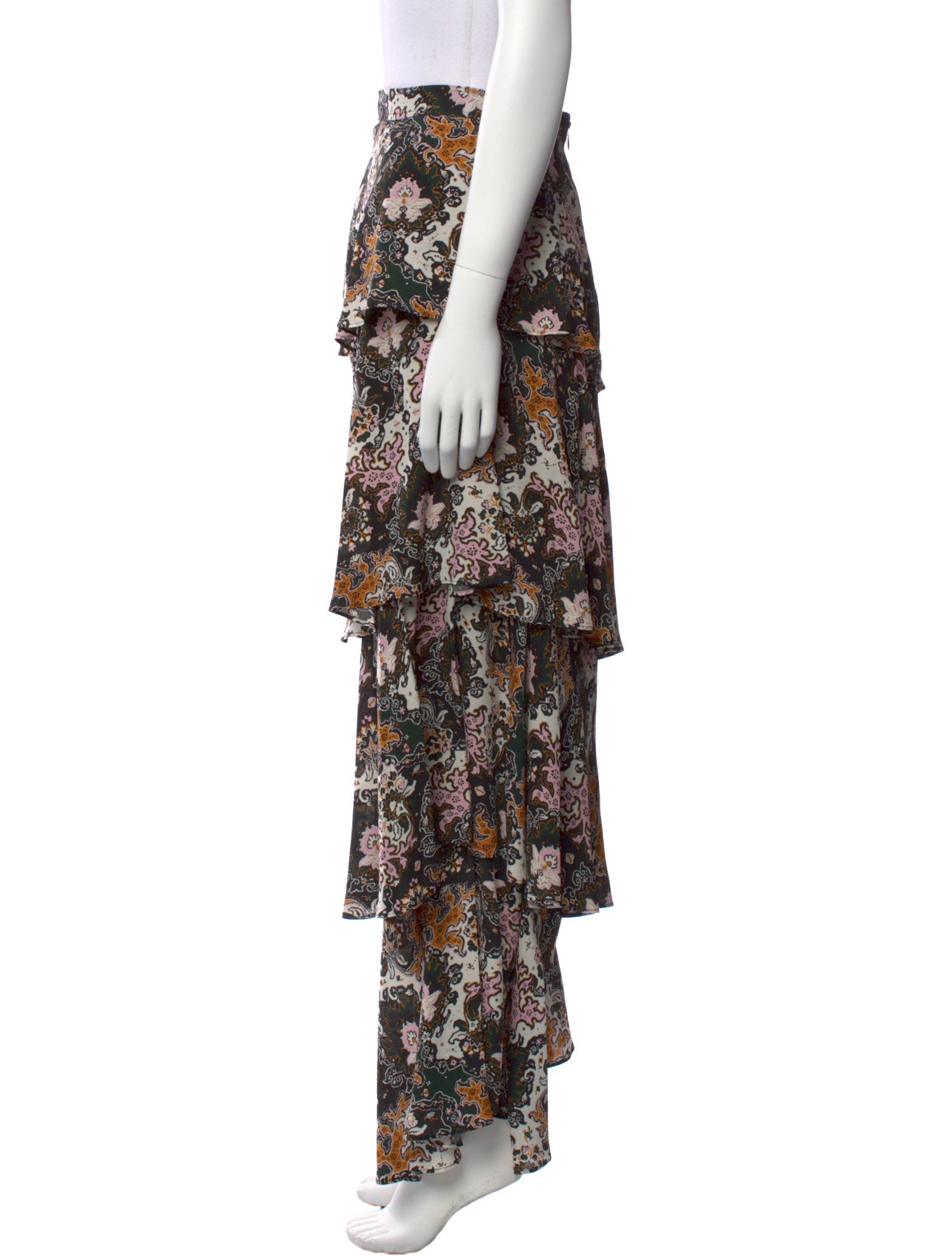 A.L.C. Silk Midi Length Skirt