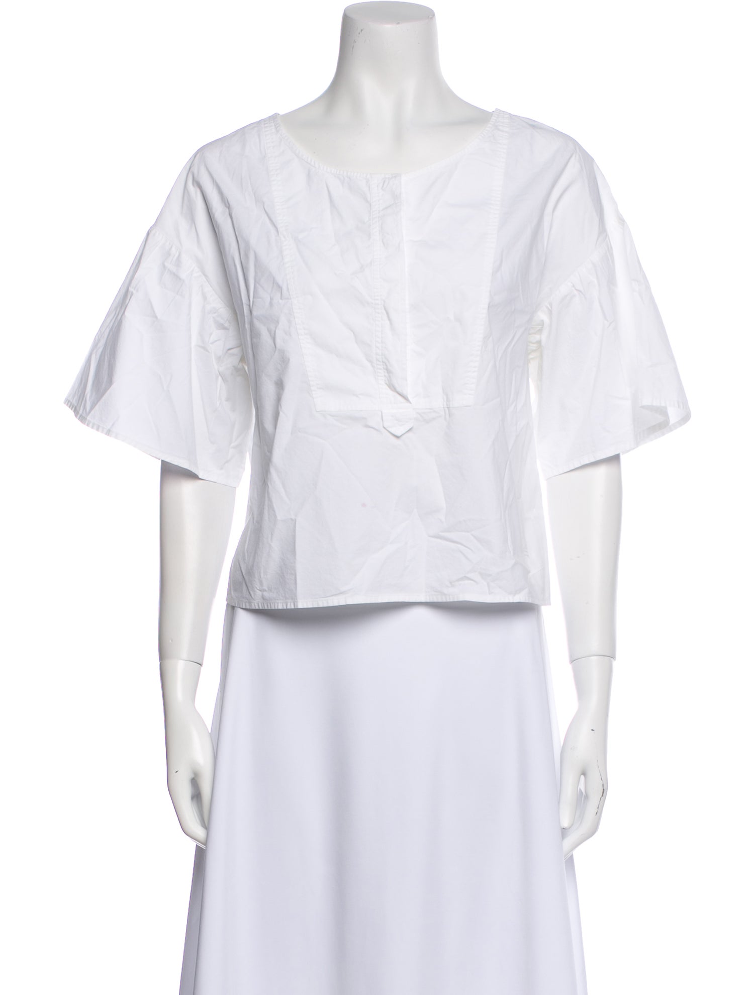 A.L.C. Bateau Neckline Short Sleeve Crop Top