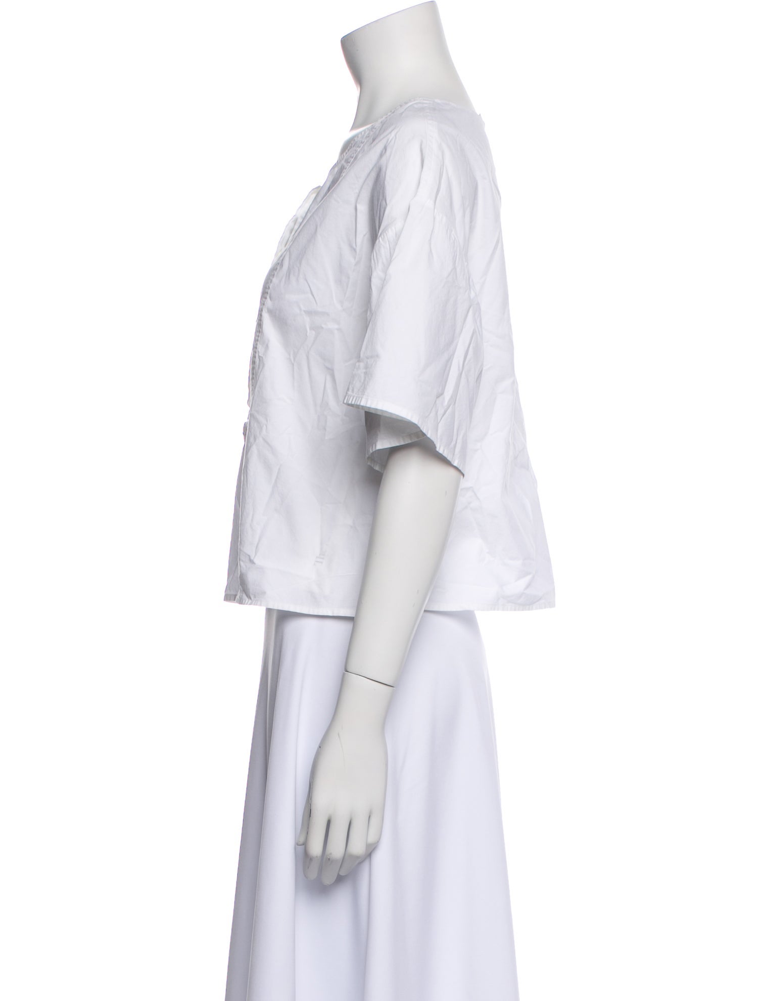 A.L.C. Bateau Neckline Short Sleeve Crop Top