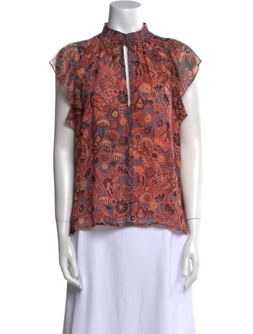 A.L.C. Silk Floral Print Blouse