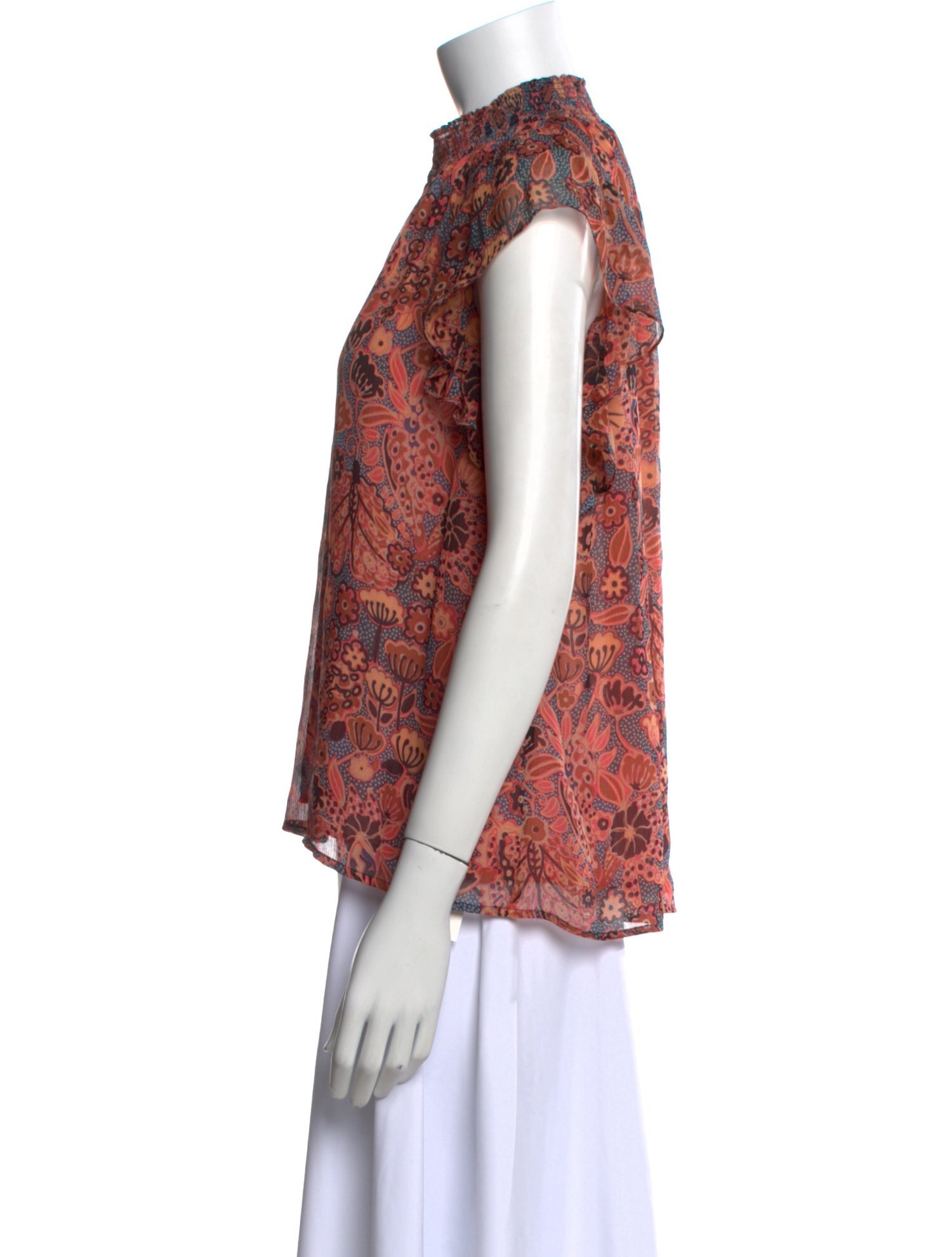 A.L.C. Silk Floral Print Blouse