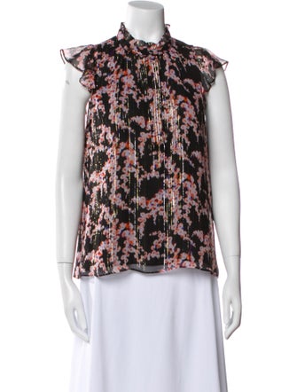A.L.C. Silk Floral Print Blouse