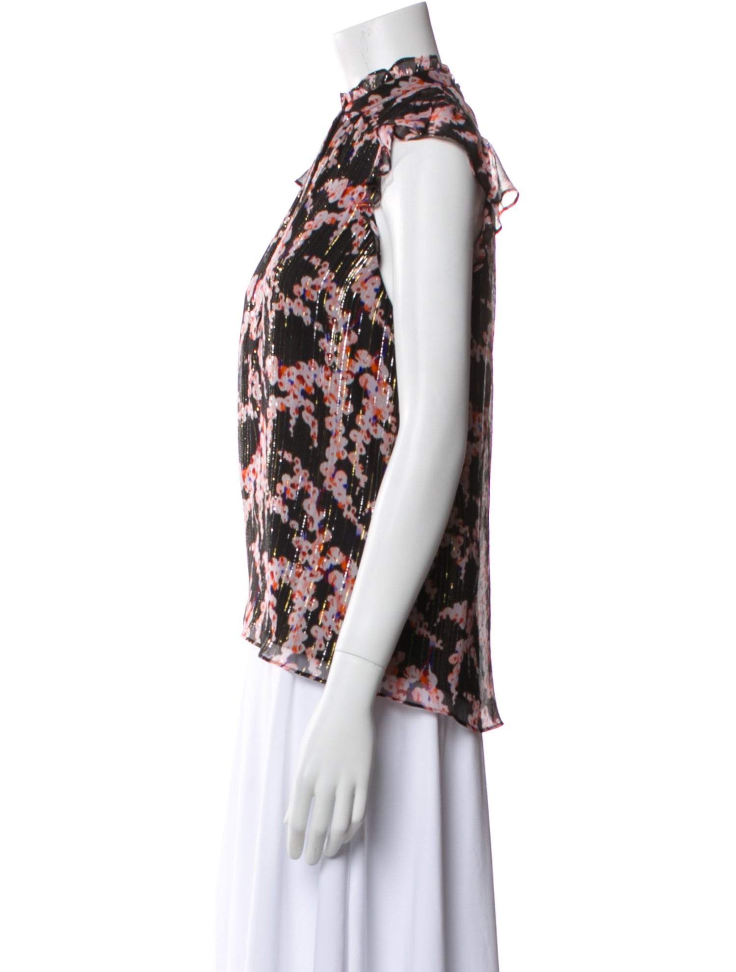 A.L.C. Silk Floral Print Blouse