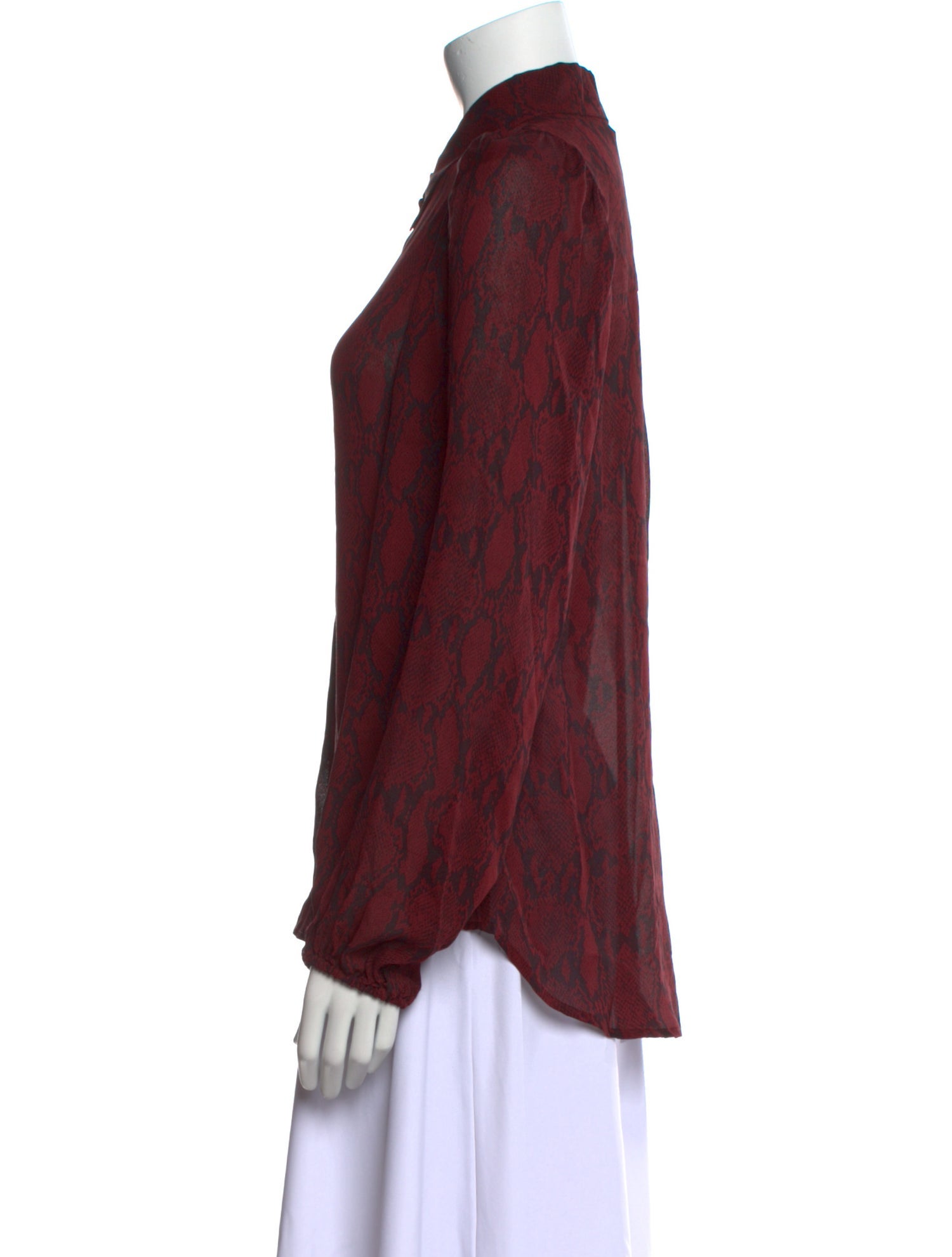 A.L.C. Silk Animal Print Button-Up Top