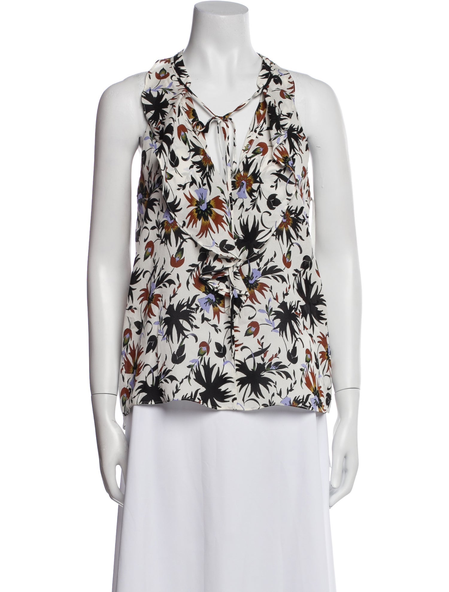 A.L.C. Silk Floral Print Top