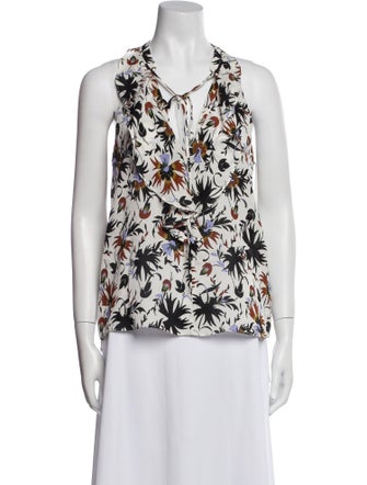 A.L.C. Silk Floral Print Top