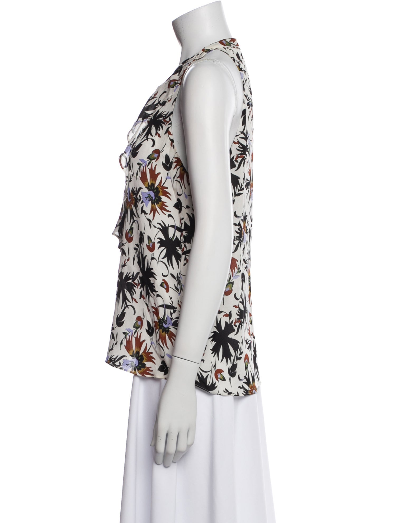 A.L.C. Silk Floral Print Top