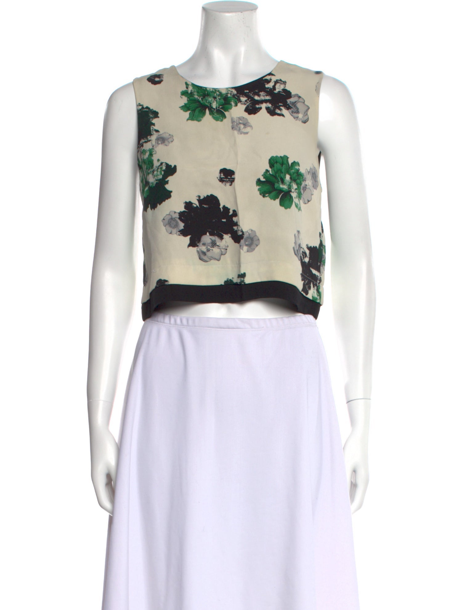 A.L.C. Silk Floral Print Crop Top