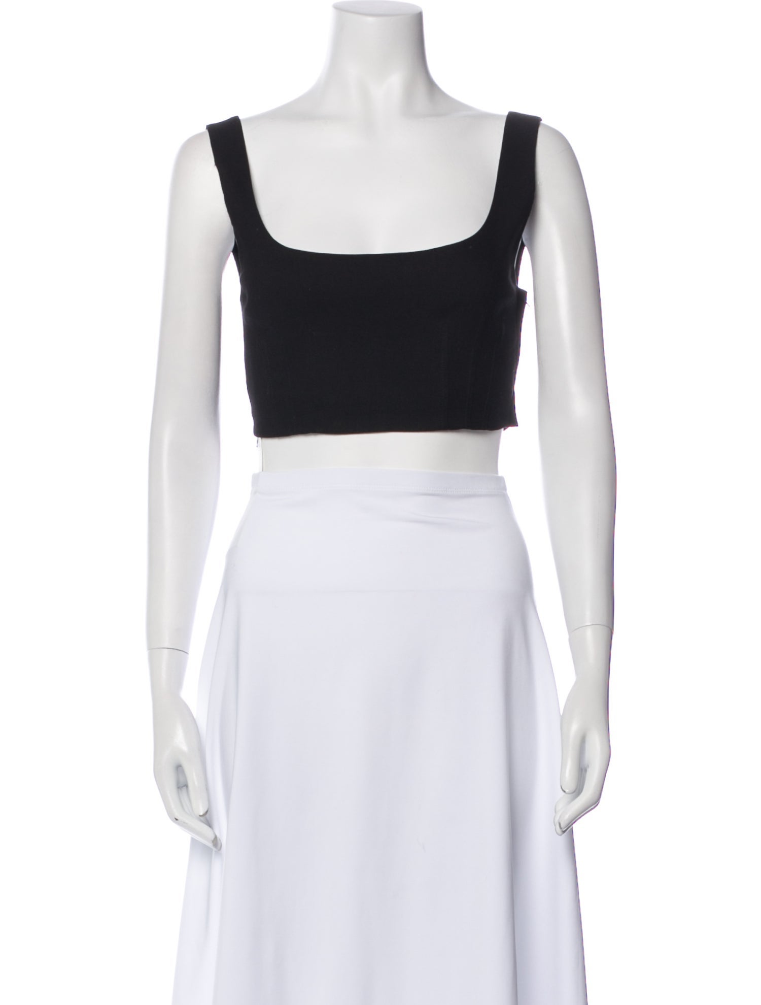 A.L.C. Linen Square Neckline Crop Top