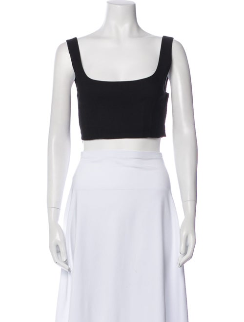 A.L.C. Linen Square Neckline Crop Top