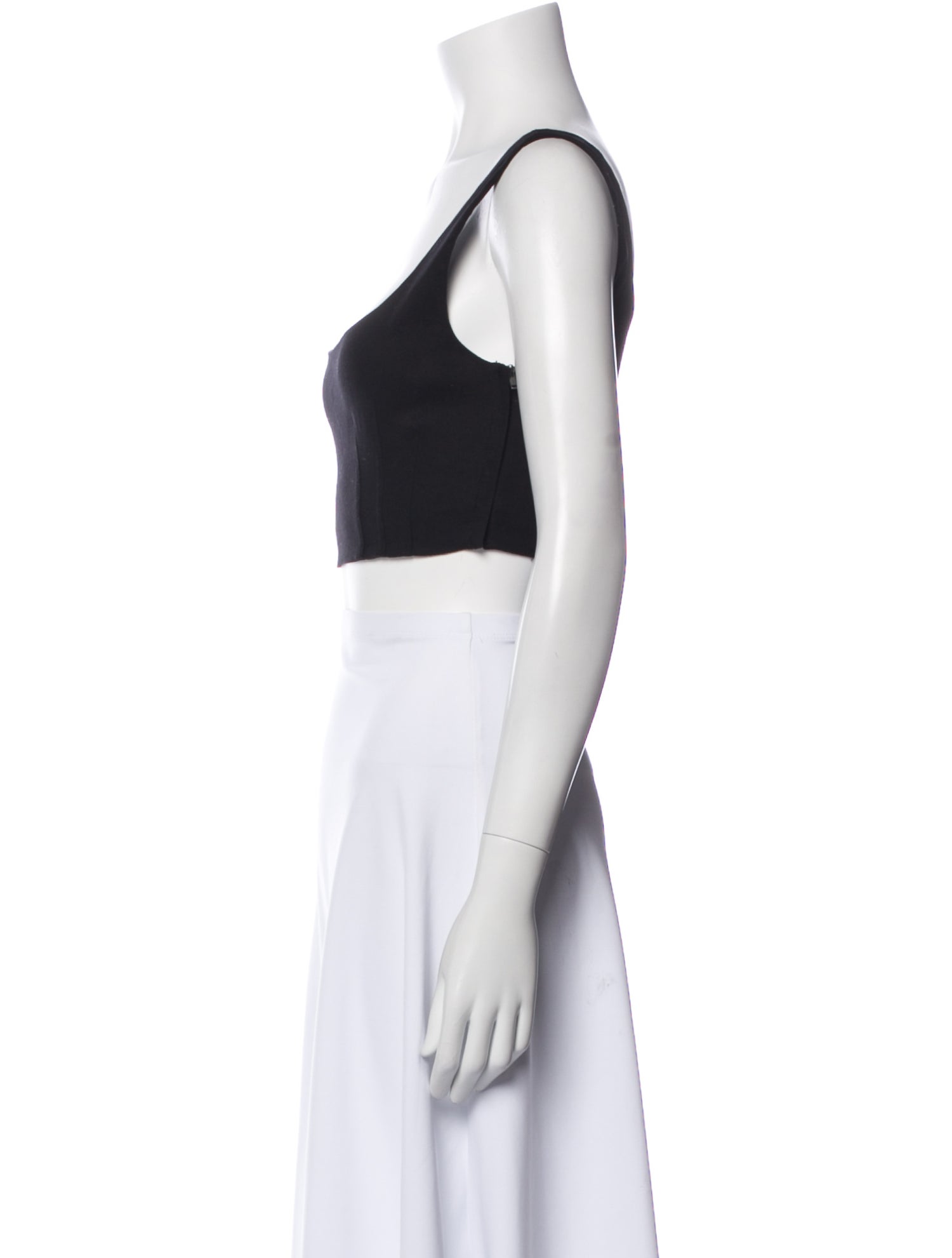A.L.C. Linen Square Neckline Crop Top