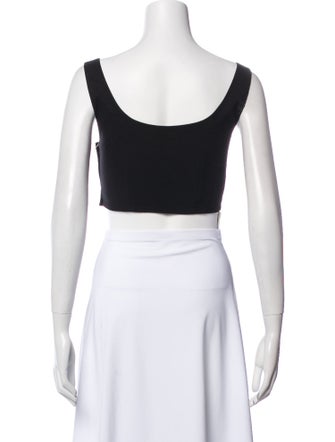A.L.C. Linen Square Neckline Crop Top