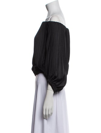 A.L.C. Off-The-Shoulder Three-Quarter Sleeve Crop Top