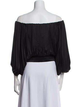 A.L.C. Off-The-Shoulder Three-Quarter Sleeve Crop Top