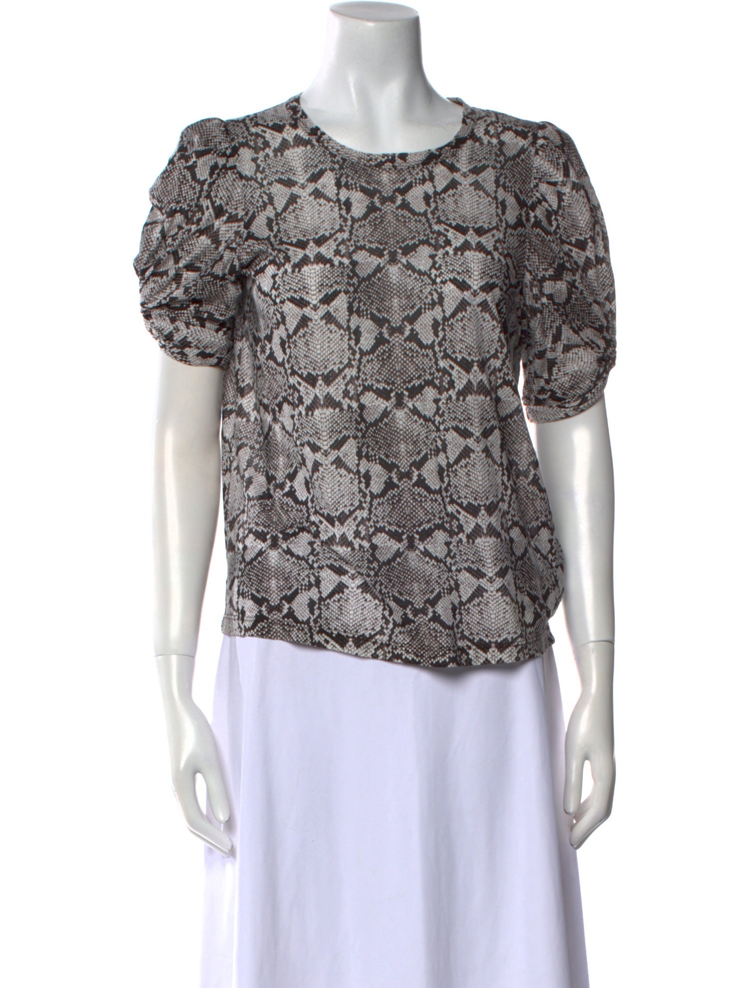 A.L.C. Animal Print Crew Neck Top