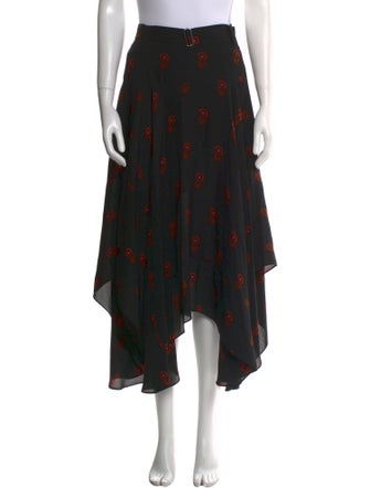 A.L.C. Silk Midi Length Skirt