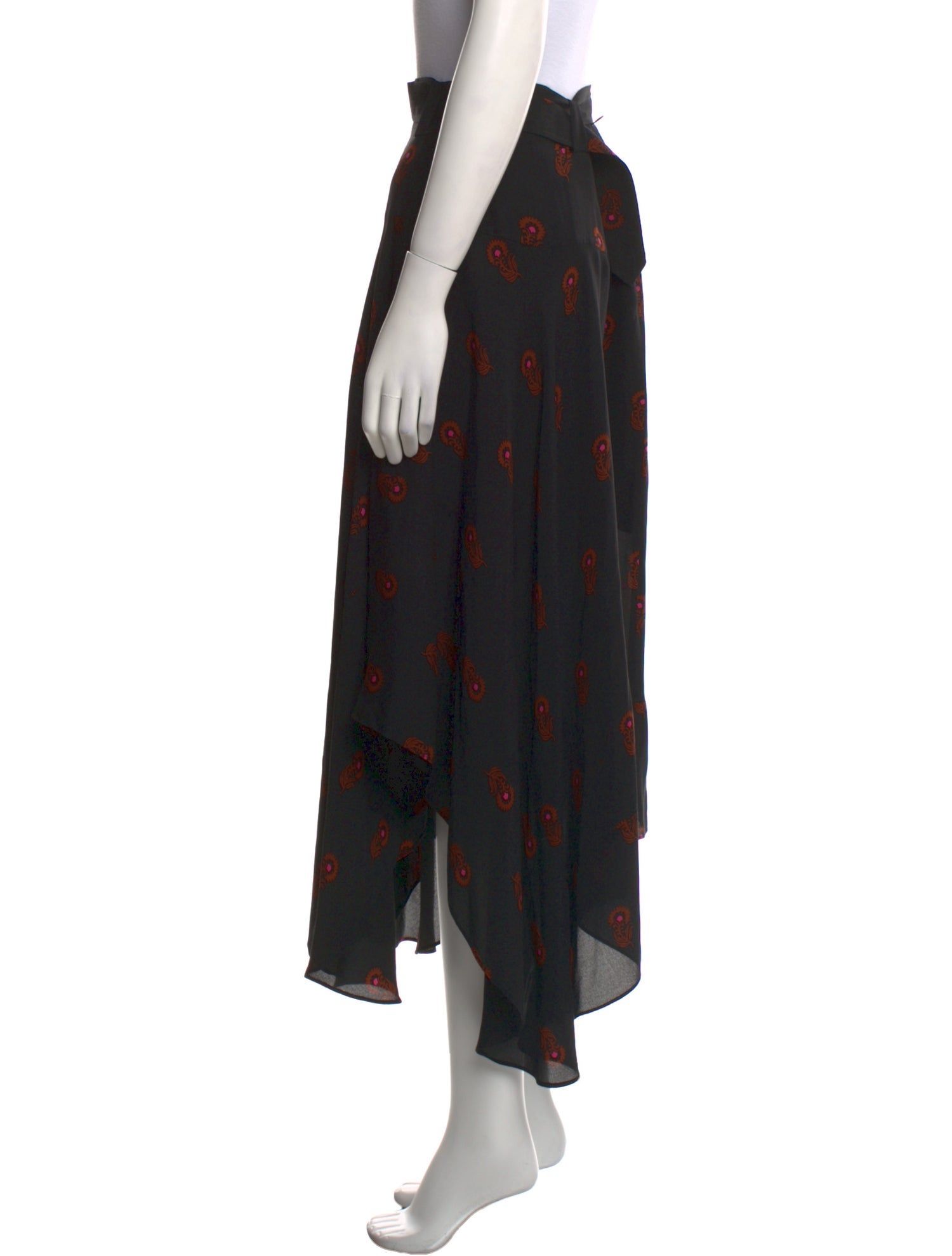 A.L.C. Silk Midi Length Skirt