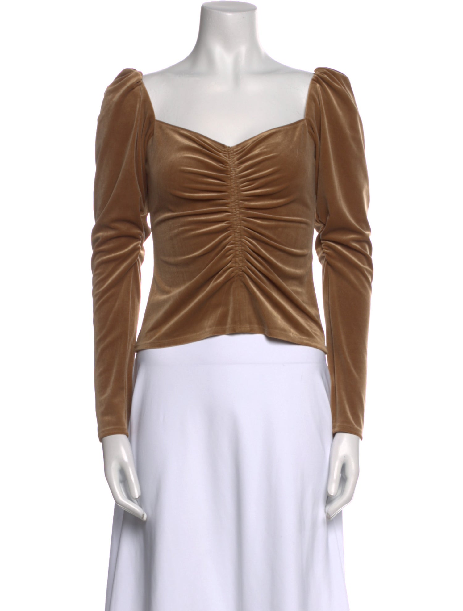 A.L.C. Square Neckline Long Sleeve Crop Top