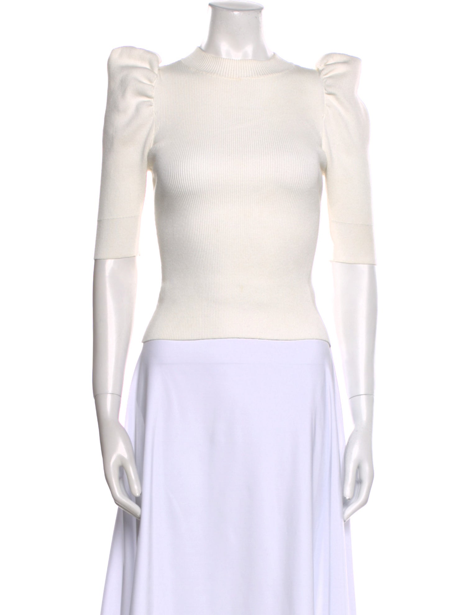 A.L.C. Scoop Neck Short Sleeve Crop Top