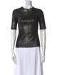 A.L.C. Leather Crew Neck Top