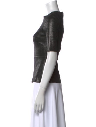 A.L.C. Leather Crew Neck Top