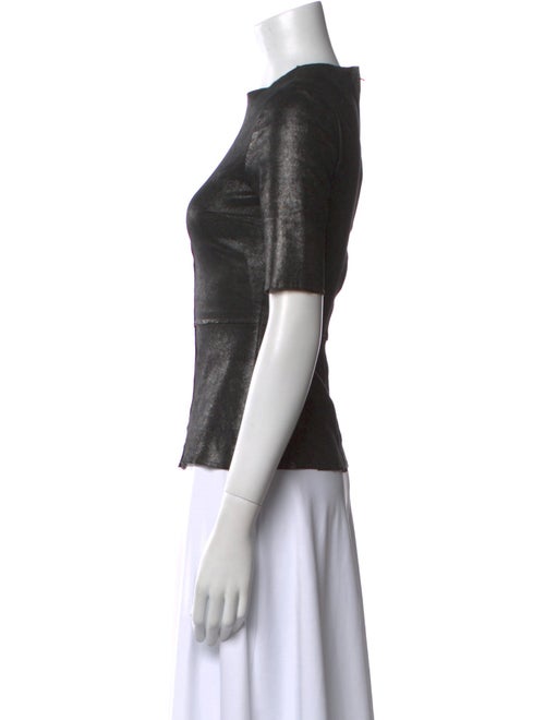 A.L.C. Leather Crew Neck Top