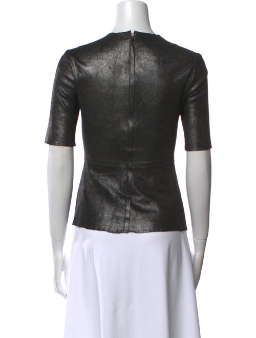 A.L.C. Leather Crew Neck Top