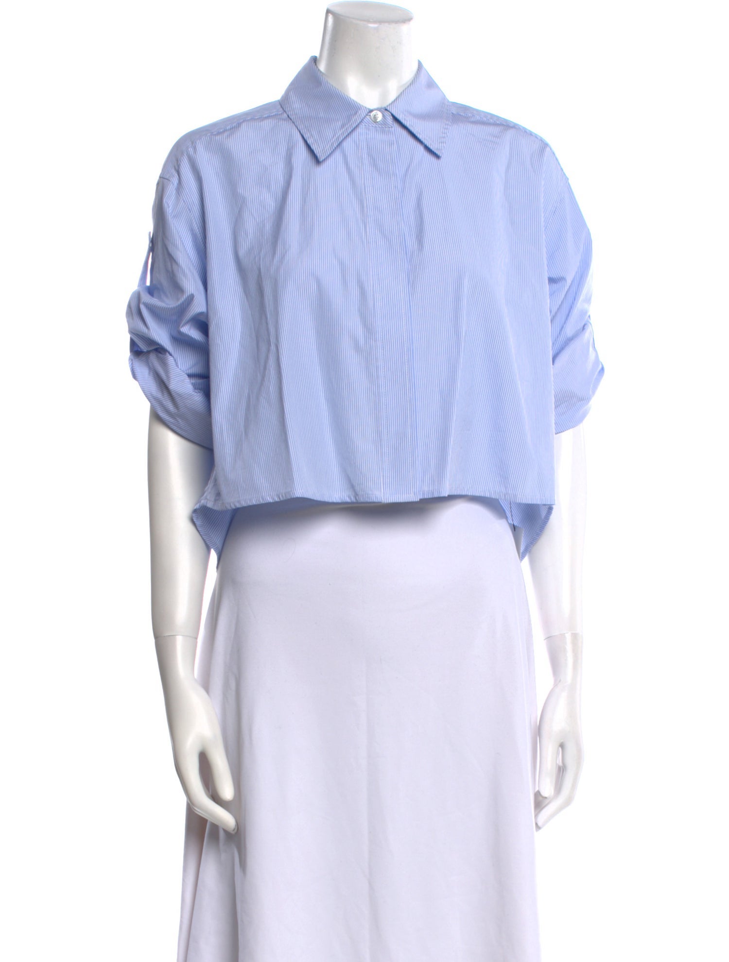 A.L.C. Striped Short Sleeve Crop Top