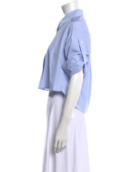 A.L.C. Striped Short Sleeve Crop Top