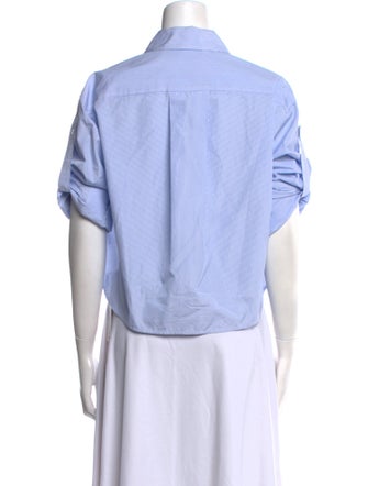 A.L.C. Striped Short Sleeve Crop Top