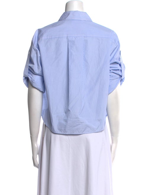 A.L.C. Striped Short Sleeve Crop Top