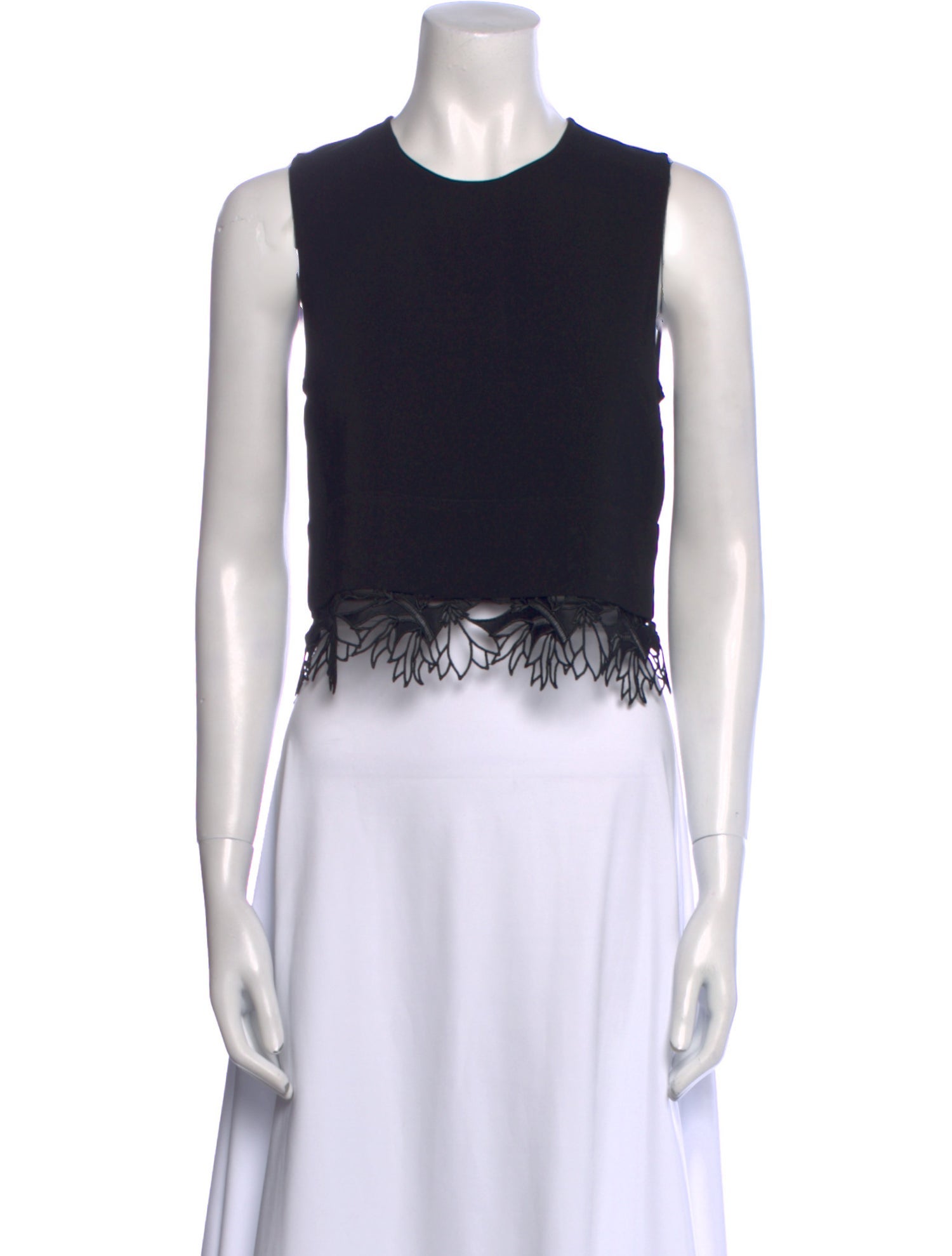 A.L.C. Crew Neck Sleeveless Crop Top