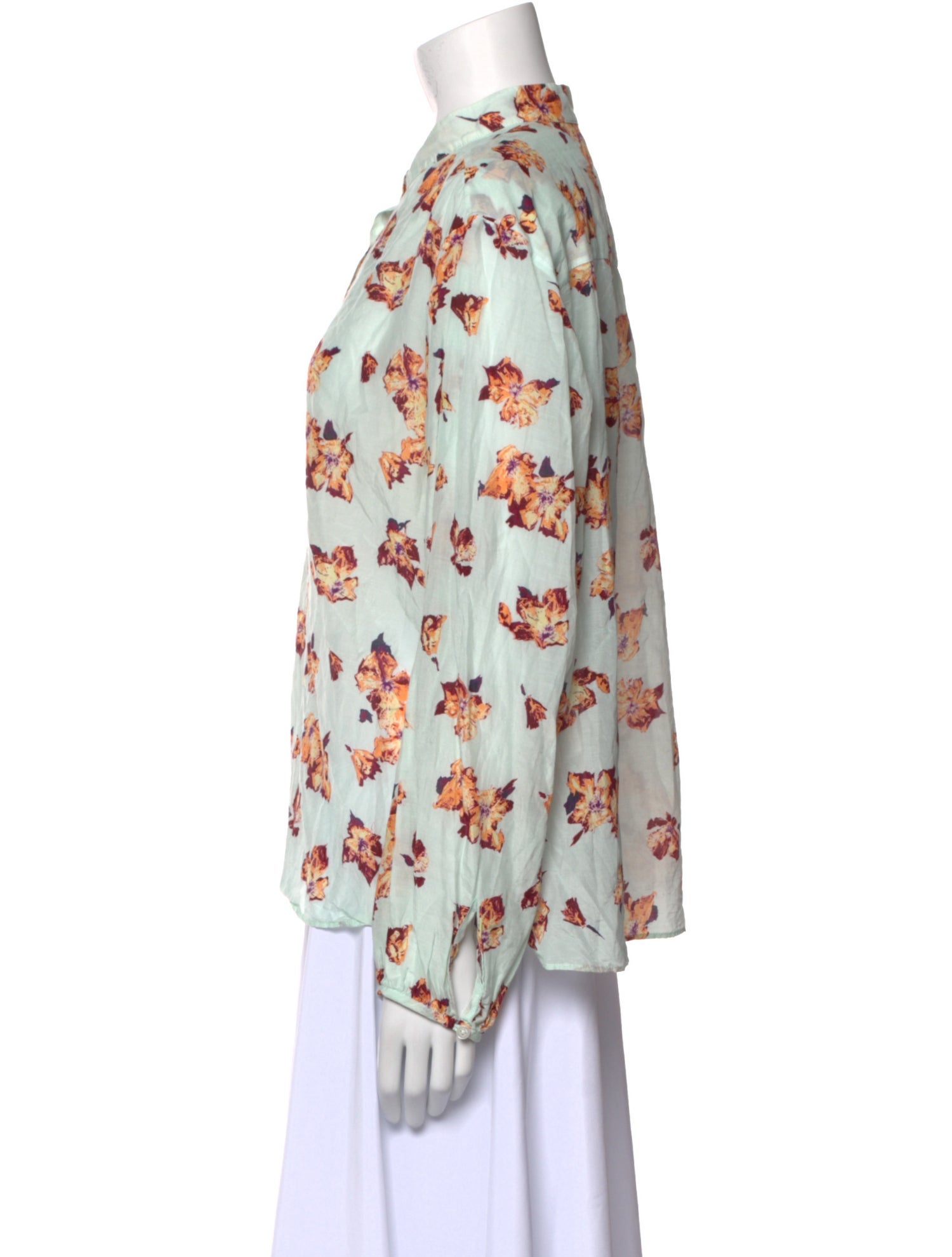 A.L.C. Floral Print Mock Neck Blouse